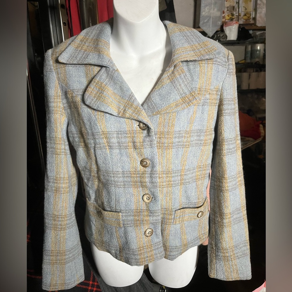 Vintage 80s/90s Plaid Tweed Jacket – Tin Kung Fashion Co.